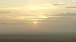 Sunrise scenery of Satoyama with morning mist-2 interval shooting